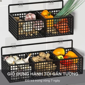 Giỏ Đựng Hành Tỏi - Kệ Lưới Đựng Đồ Nhà Tắm Dán Tường - Kệ Nhà Tắm- Kệ Để Bồn Cầu - Tiện Lợi Dùng Decor Cho Mọi Vị Trí