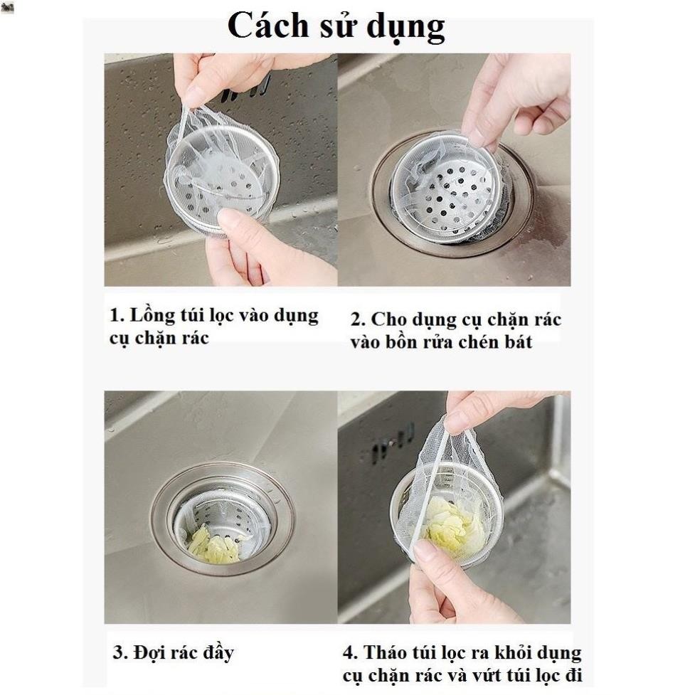 Combo 50 túi lọc rác bồn rửa chén bát, túi lưới lọc rác chậu rửa bát, bọc đựng rác bồn rửa bát