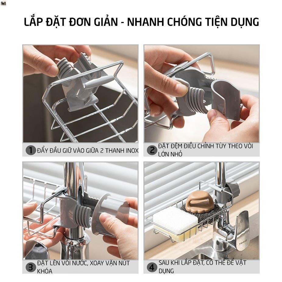 KHAY INOX GẮN VÒI RỬA BÁT, GIA INOX THÉP KHÔNG GỈ TREO LAVABO, NHÀ TẮM, CHẬU RỬA, TOILET NHÀ TẮM