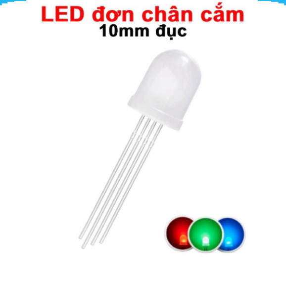 (2 Con) LED đơn chân cắm 10mm đục RGB || | Shopee Việt Nam