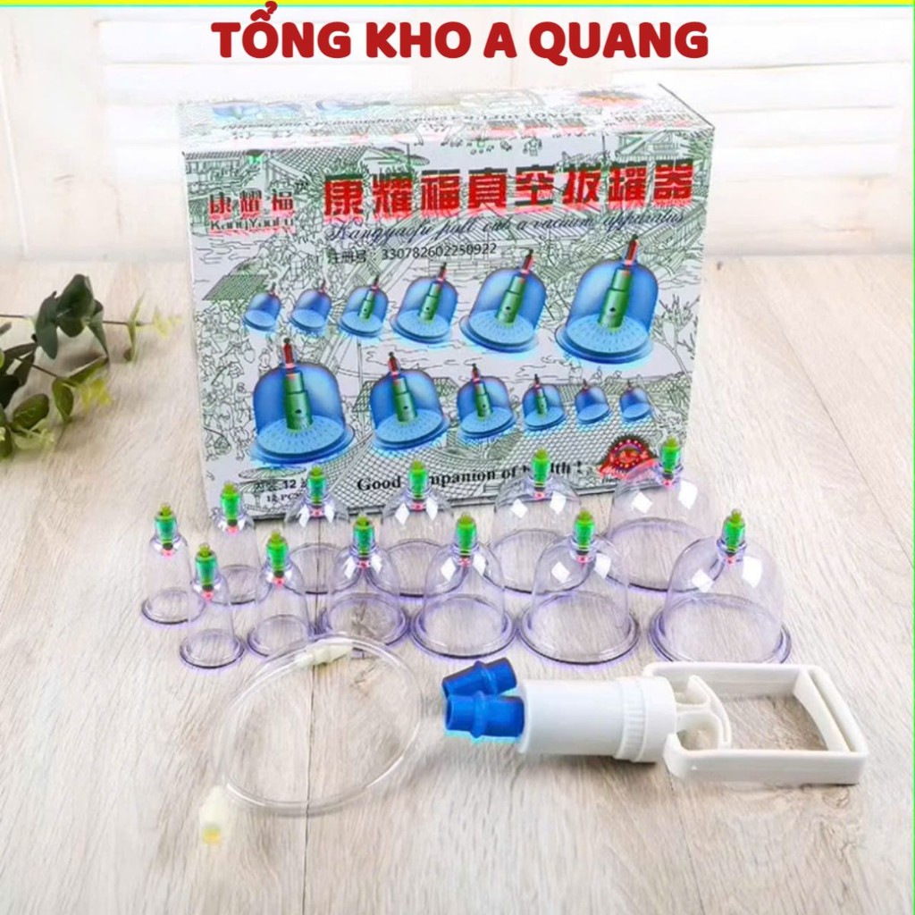 BỘ GIÁC HƠI KHÔNG CÓ NAM CHÂM, Bộ Giác Hơi Chân Không 12 Món,Bộ Giác Hơi Không Dùng Lửa Bền Bỉ An Toàn Cho Sức Khoẻ