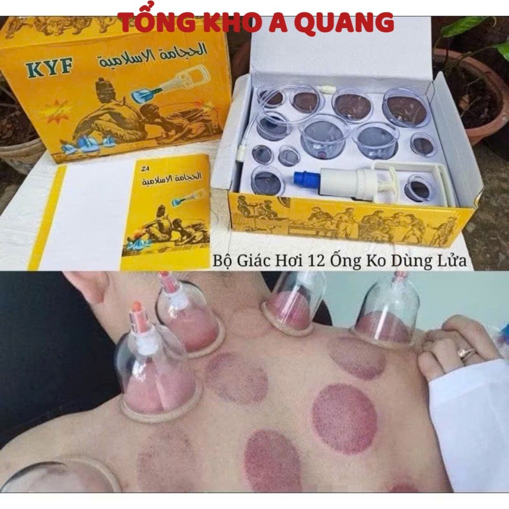 Bộ giác hơi 12 cốc không dùng lửa, BỘ GIÁC HƠI KHÔNG CÓ NAM CHÂM - GIACHOI869