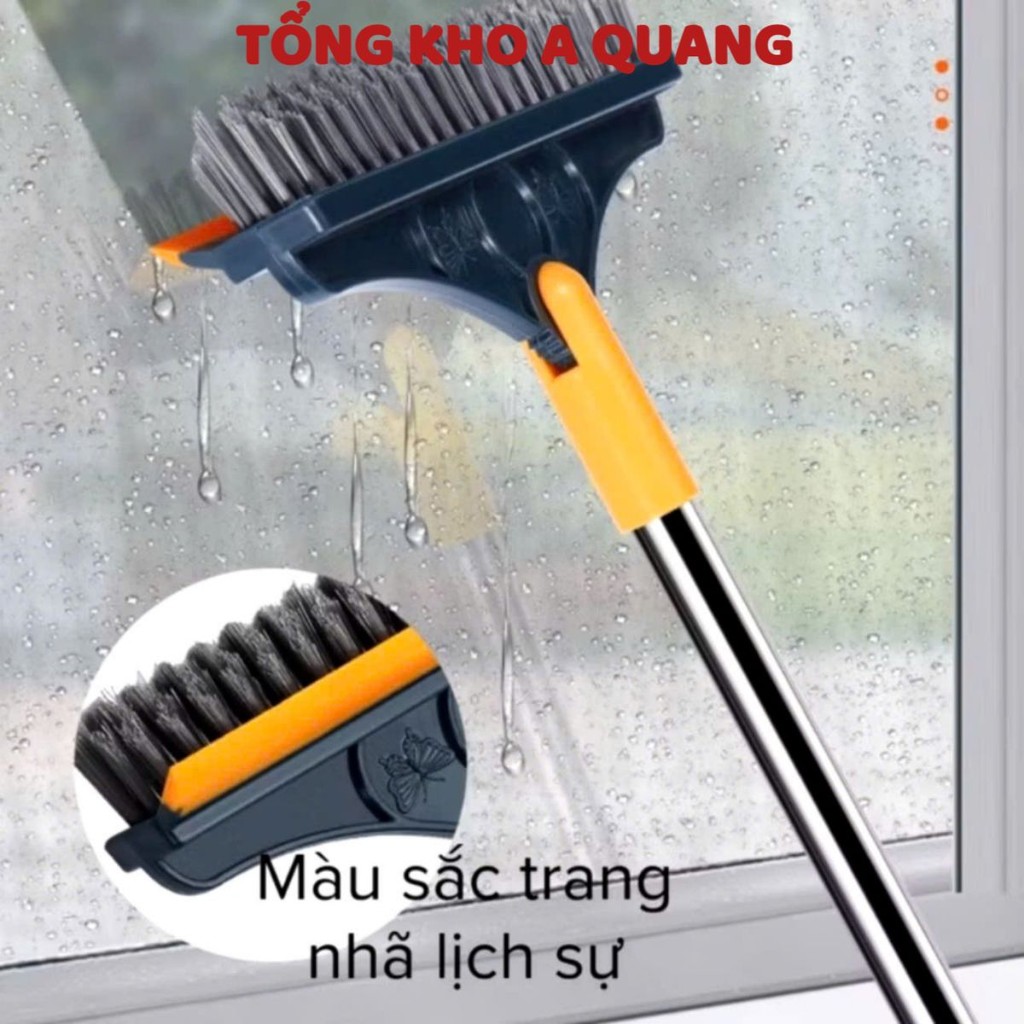 CHỔI QUÉT NHÀ VỆ SINH , Chổi Chà Sàn Nhà Tắm, Nhà Vệ Sinh Đa Năng Mầu Xanh Thiết Kế Đầu Gạt Nước Và Đầu Chổi Xoay 120 Độ