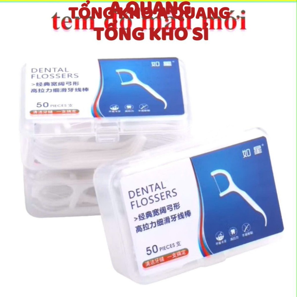 [COMBO 10] TĂM CHỈ NHA KHOA, HỘP 50, Tăm Chỉ Nha Khoa Tiệt Trùng Vệ Sinh Răng Miệng-MA:TAMCHINHAKHOA908