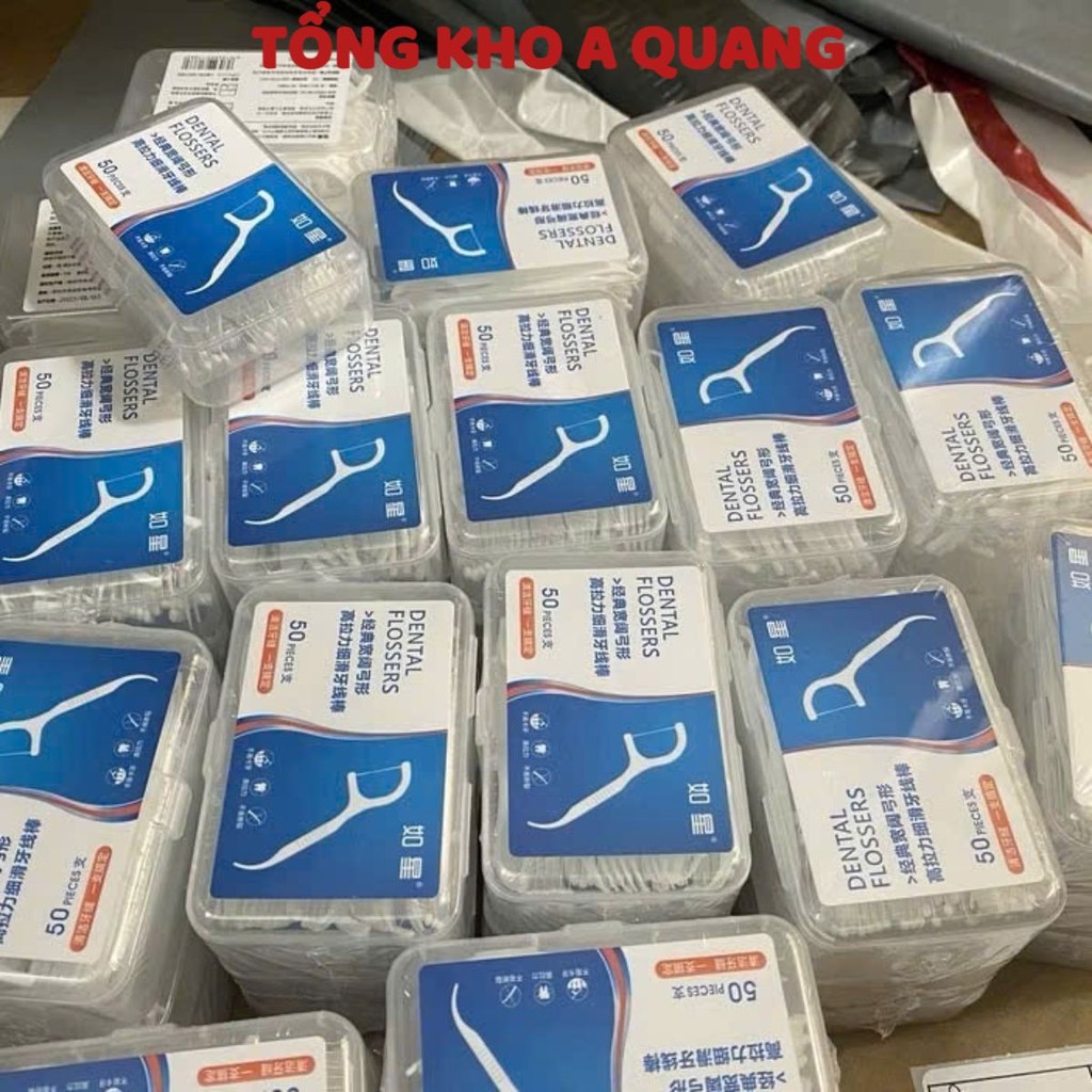 [COMBO 10] Hộp 50 Cây Tăm Nha Khoa, TĂM CHỈ NHA KHOA - MÃ: TAMCHI6935