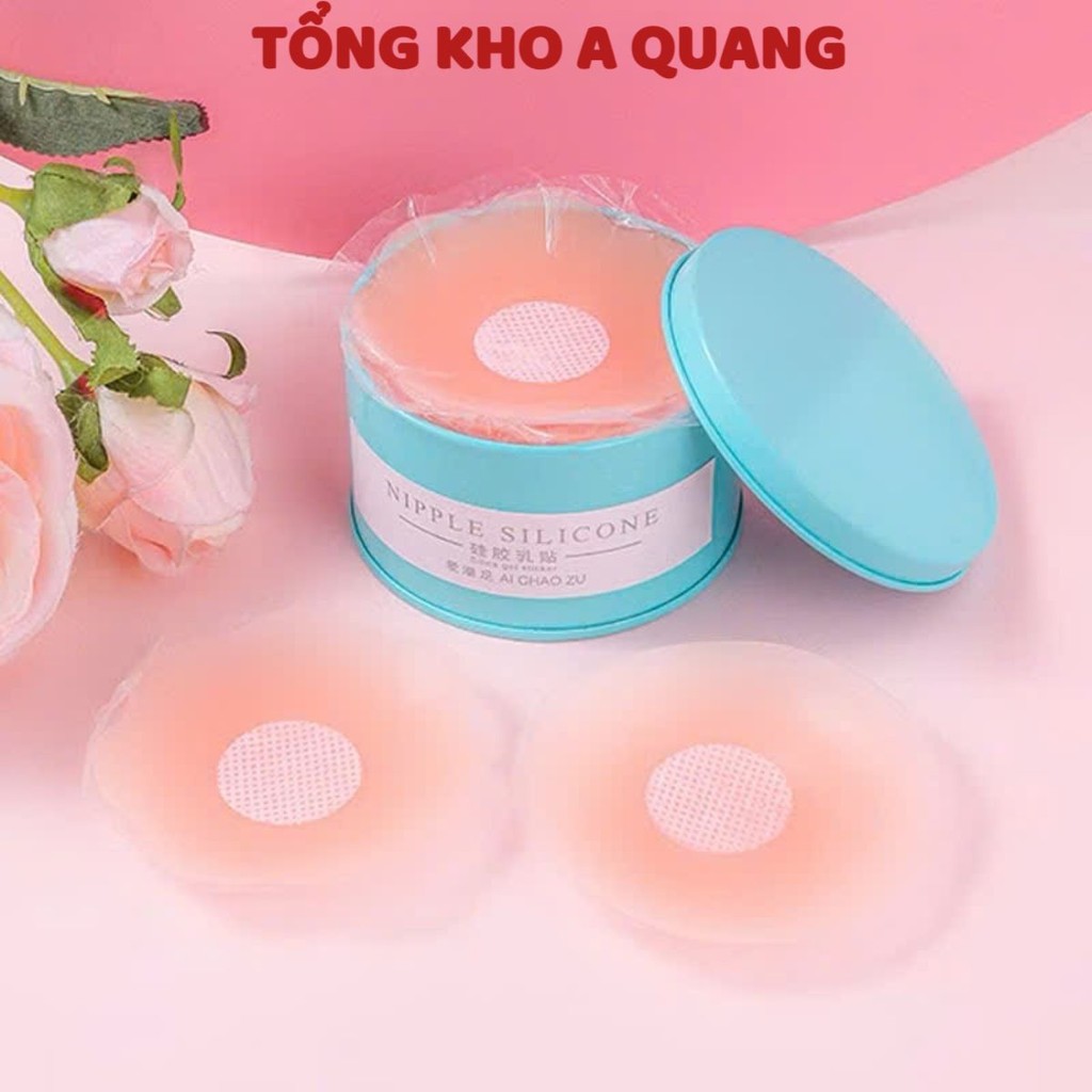 Hộp 5 Đôi Miếng Dán Nhũ Hoa Silicon Mềm Mại Cho Da, MIẾNG DÁN NGỰC - MÃ: DANNGUC8462