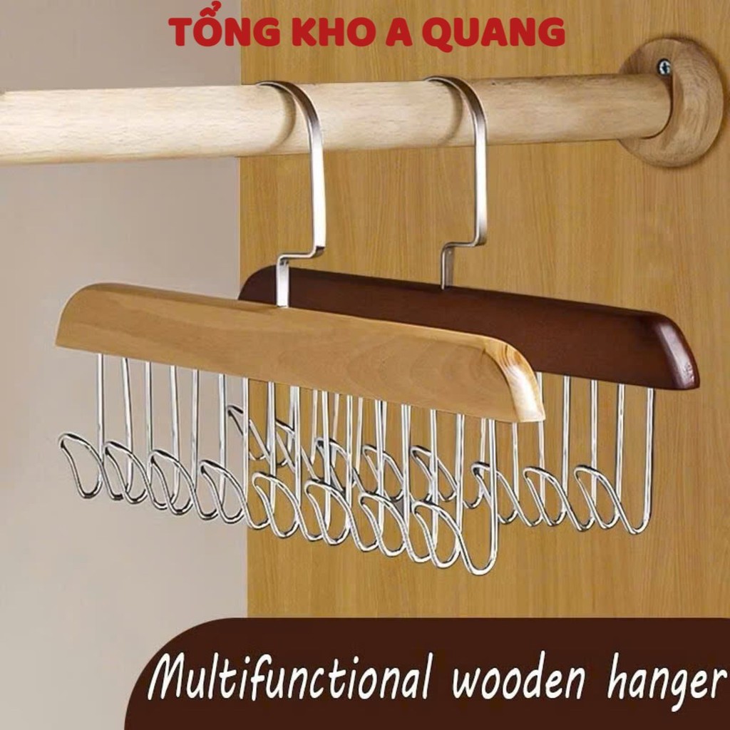 (COMBO 5) Móc Gỗ Đa Năng Có Thể Xoay 360 Độ, MÓC TREO ĐỒ LÓT - MÃ: MOCTREODO4968