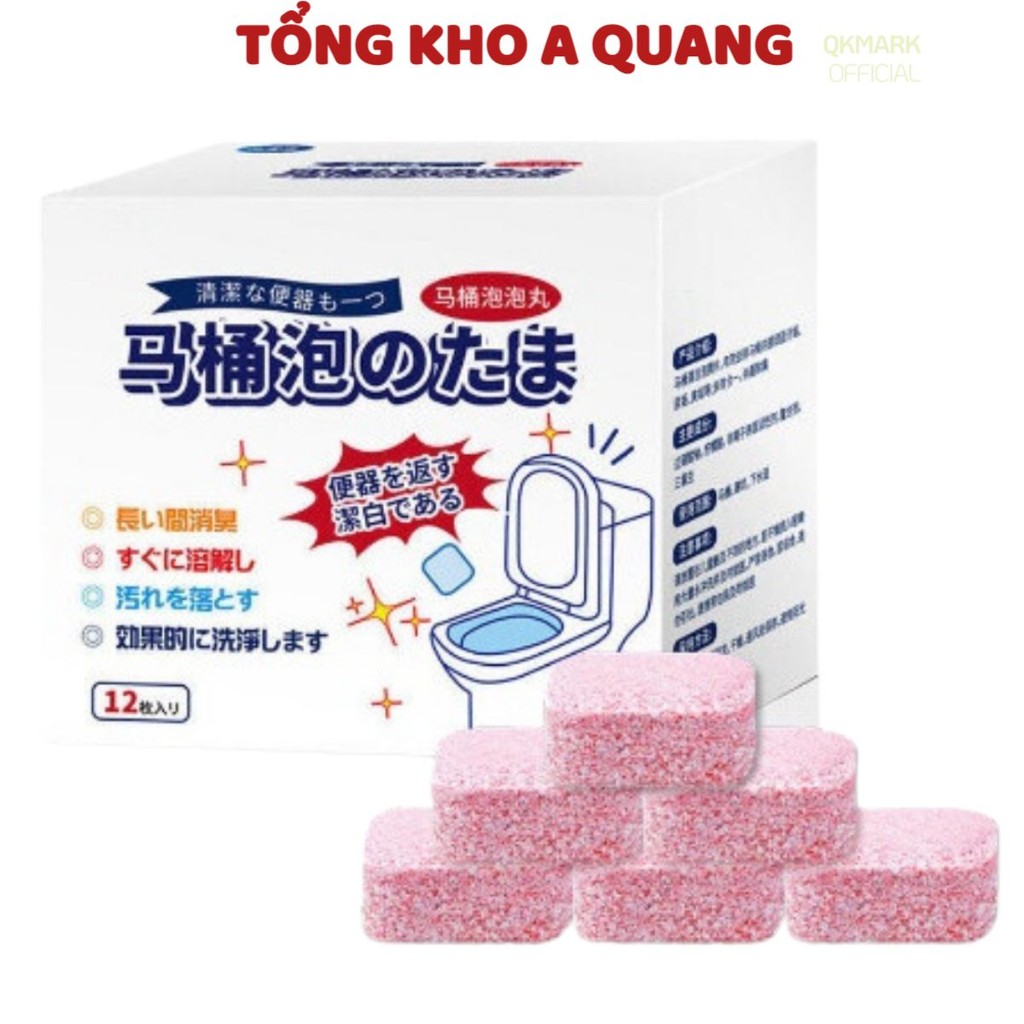 Hộp 12 Viên Tẩy Bồn Cầu, Khử Mùi Hương Nước Hoa Sạch Khuẩn Thơm Mát Tẩy Sạch 99%