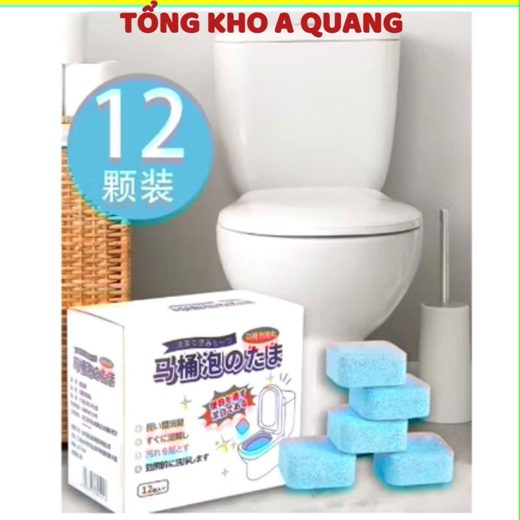 HỘP 12 VIÊN TẨY & KHỦ MÙI BỒN CẦU MÀU HỒNG. Hộp 12 viên thả bồn Nhật Bản khử khử mùi hương hoa anh đào-KHUMUIBONCAU