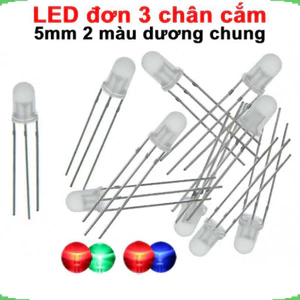 LED 2 màu 5mm đục dương chung