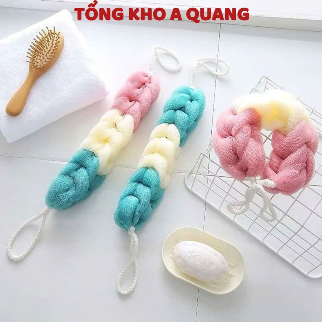 BÔNG TẮM DÀI, Bông Tắm Lưới Tròn, Lưới Dài Bện Cao Câp hỗ trợ chà lưng - MÃ: BONGTAMLUOI12