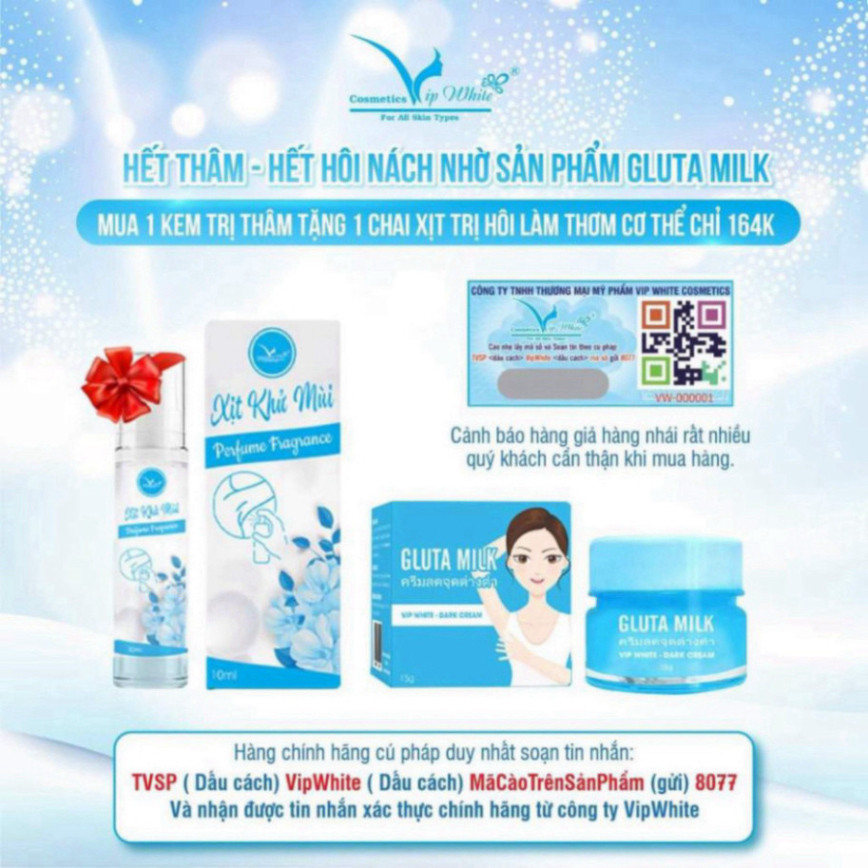 Gluta Milk Kem Giảm Thâm Khử Thâm Nách Chính Hãng