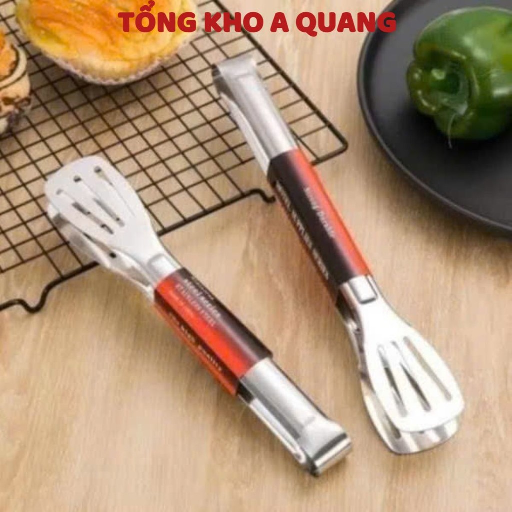 (COMBO 5) Kẹp Gắp Thức Ăn Bằng Inox Có Đầu Khía, KẸP INOX GẮP ĐỒ NƯỚNG - MÃ: KEPGAPDO64
