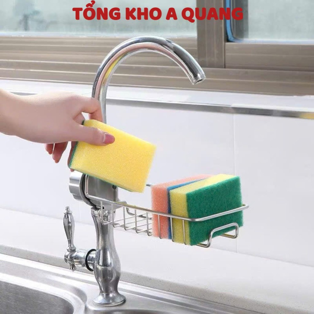 Giá treo để đồ bồn rửa bát bằng inox cao cấp, GIÁ CÀI VÒI RỬA BÁT - MÃ: GIAKEDEDOBONRUA62