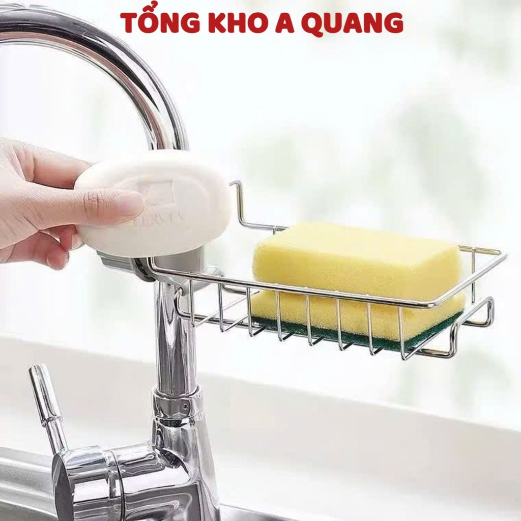 Giá treo để đồ bồn rửa bát bằng inox cao cấp, KỆ GIÁ CÀI VÒI RỬA BÁT - MÃ: GIAKEDEDOBONRUA75