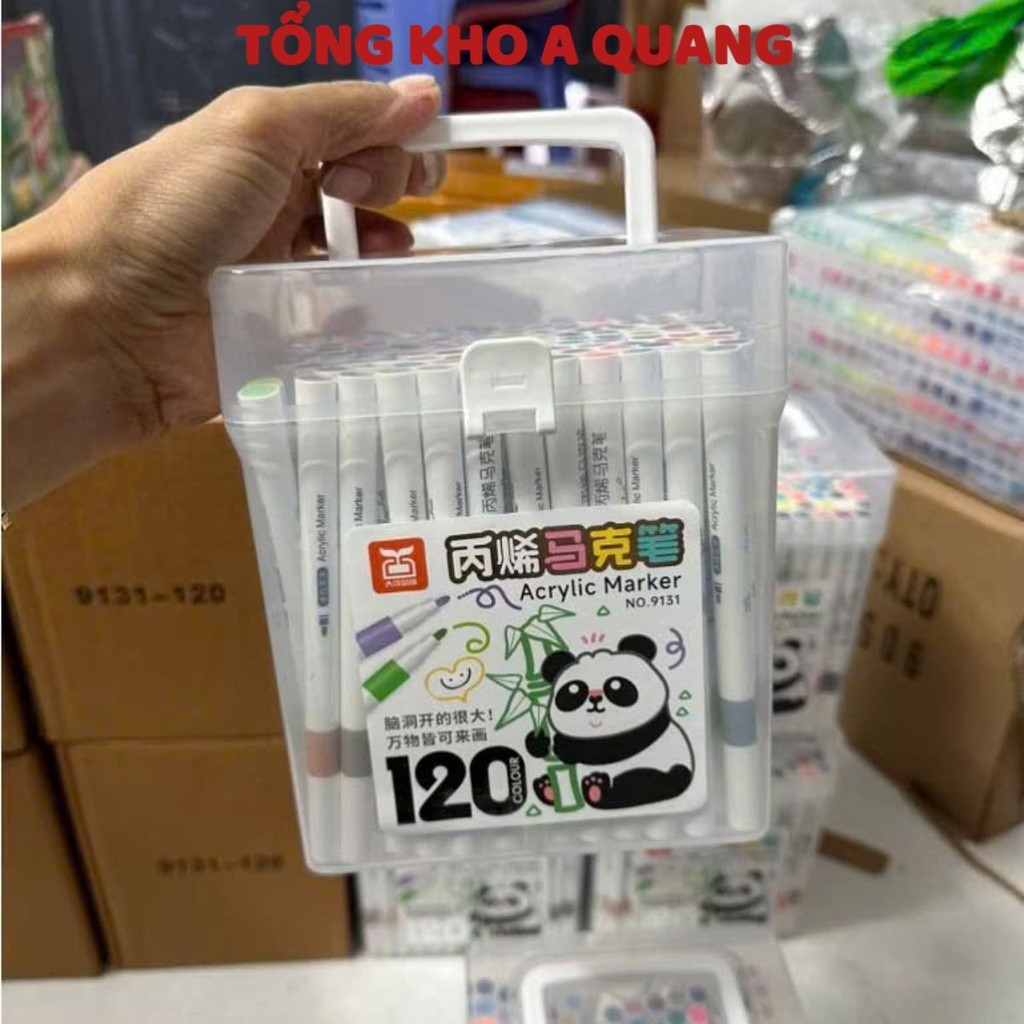 Màu Cao Cấp Vẽ Lên Nhiều Chất Liệu Màu Sắc Tươi Sáng, BỘ MÀU GẤU TRÚC 120 CHI TIẾT - MÃ: BUTMAUCAOCAP78