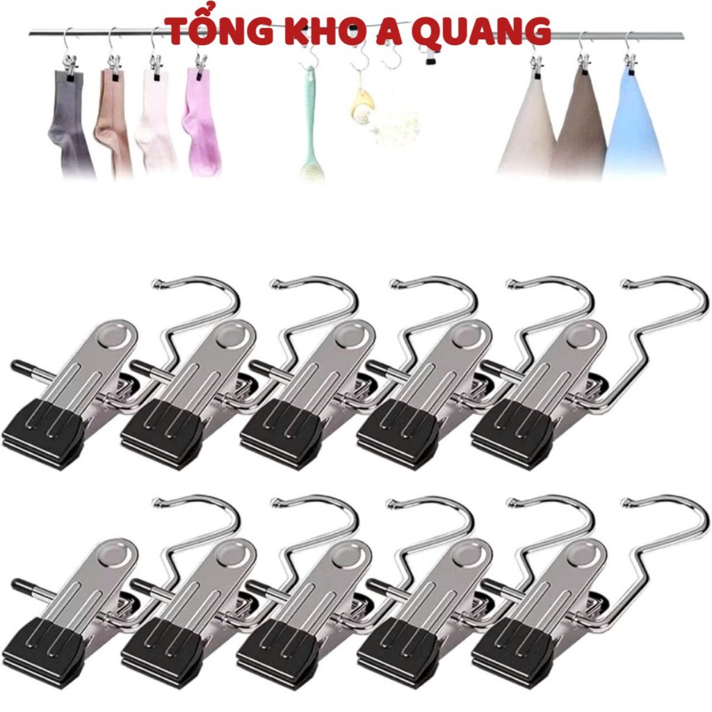 [COMBO 10] MÓC KẸP QUẦN ÁO DƠN, Móc kẹp đơn bằng inox treo Quần Áo, Mũ, Nón ,Tất, Vớ,Giày ,Dép,MA: KEPMOCQUANAO59