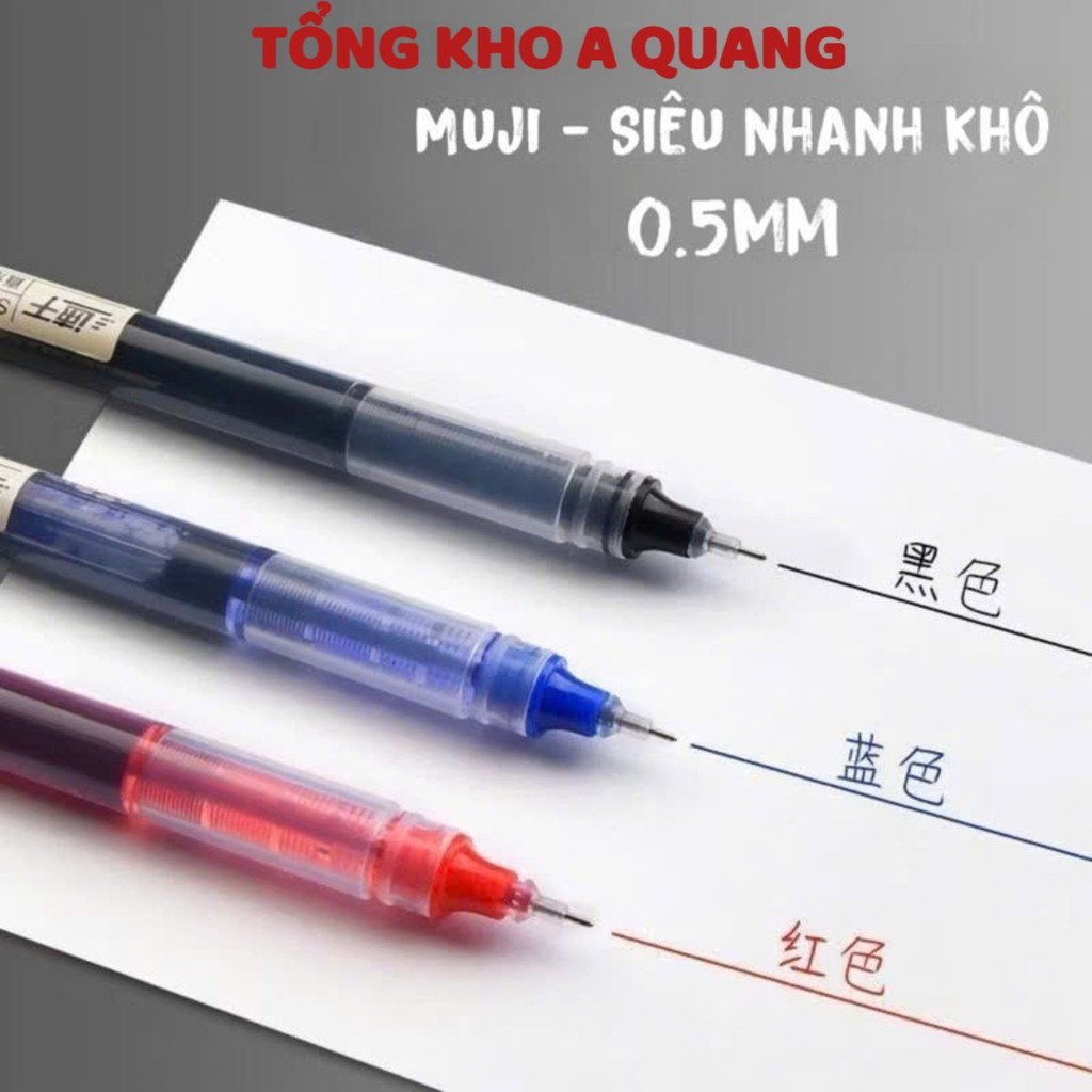 Bút Muji bản dupe bút gel đen xanh viết đều mực phụ kiện văn phòng phẩm, BÚT BI NƯỚC - MÃ: BUTBI57