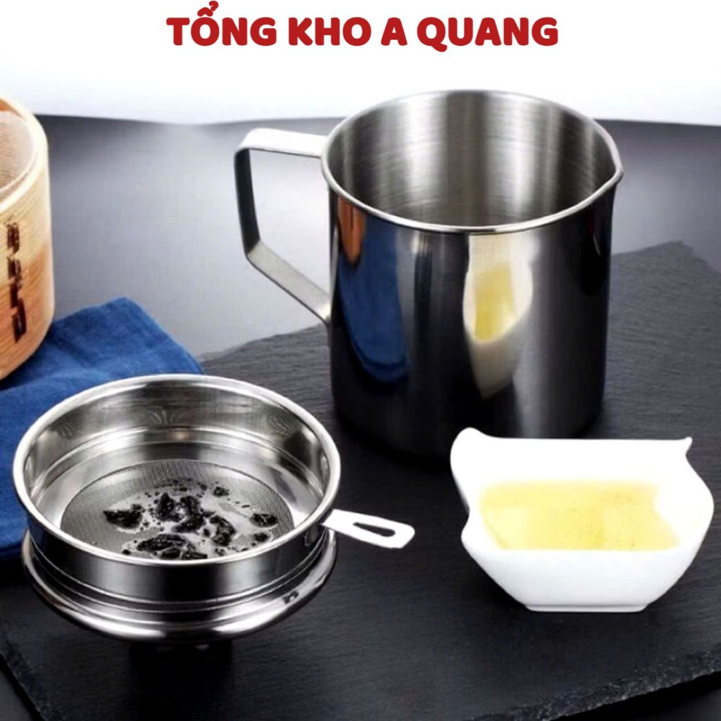 CA LỌC DẦU ĂN, Ca Lọc Dầu Ăn Inox 304 Có Lưới Lọc Dầu Cực Trong Không Để Lại Cặn - MA: CALOCDAUAN