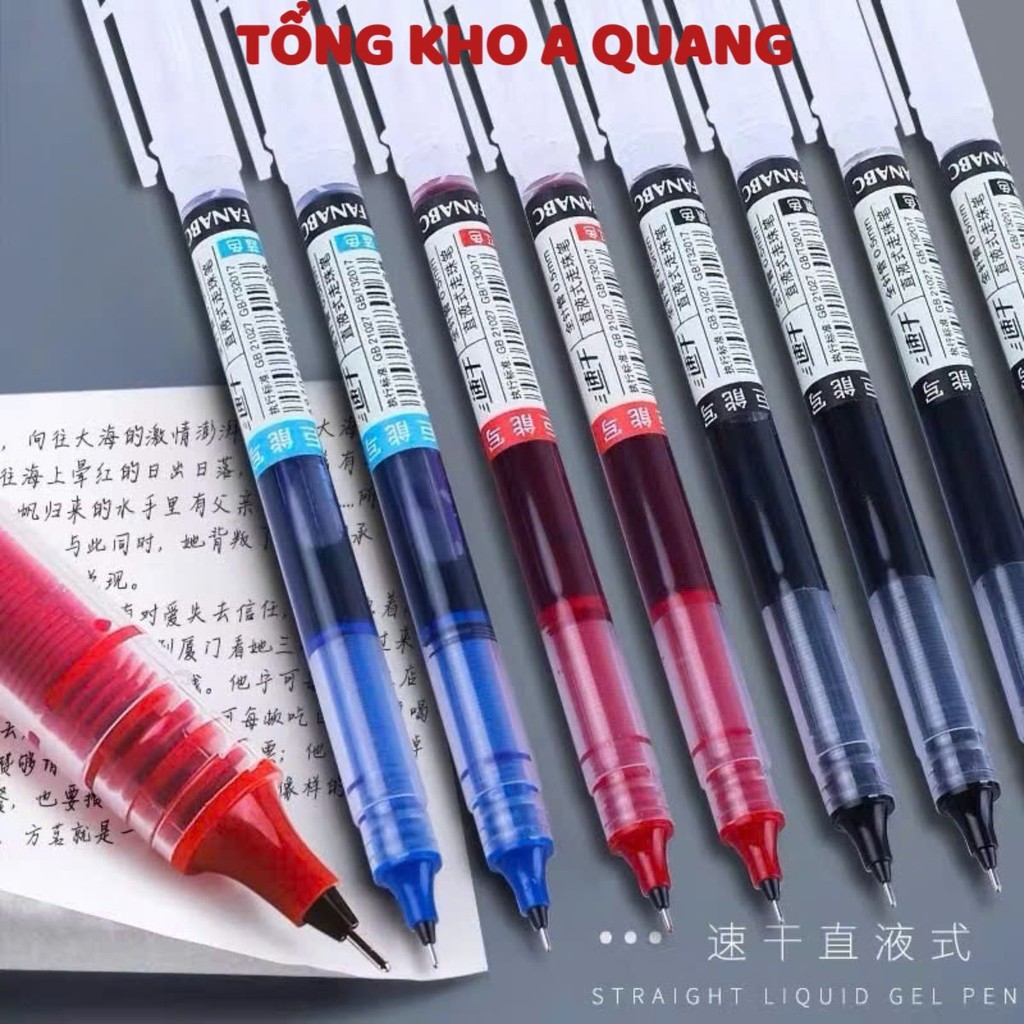 BÚT BI NƯỚC, HÔP 12 CÁI Bút gel ngòi 0.5mm Hikoma bút bi nước khô nhanh ngòi kim văn phòng phẩm - MA: BUTBINUOC89