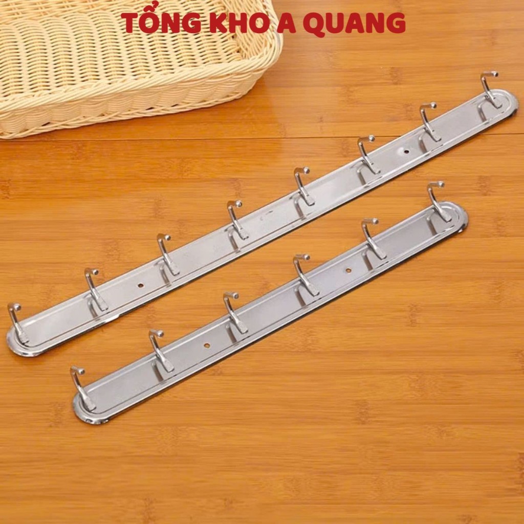 (COMBO 5) THANH 6 MÓC TREO TƯỜNG INOX, Thanh Treo Đồ 6/ Móc Bằng Thép Không Gỉ- MA: THANHTREODO6MOC