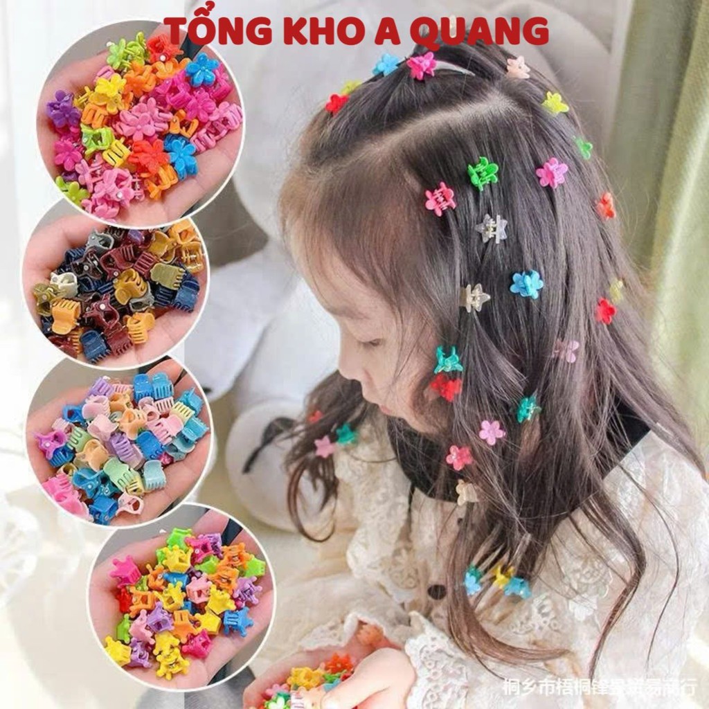 Hộp 100 Kẹp Tóc Mini Nhiều Màu Dễ Thương Cho Bé Gái, KẸP TÓC SẮC MÀU CHO BÉ GÁI - KEPTOCCHOBE869
