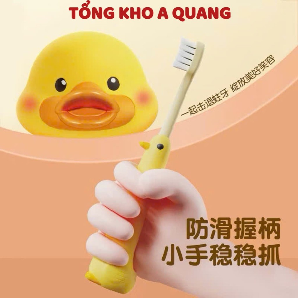 Combo 2 Chiếc Bàn Chải Đánh Răng Hình Chú Vịt Sợi Lông Mềm Cho Bé Từ 3 Đến 12 Tuổi - SET BÀN CHẢI VỊT: BANCHAIDANHRANG