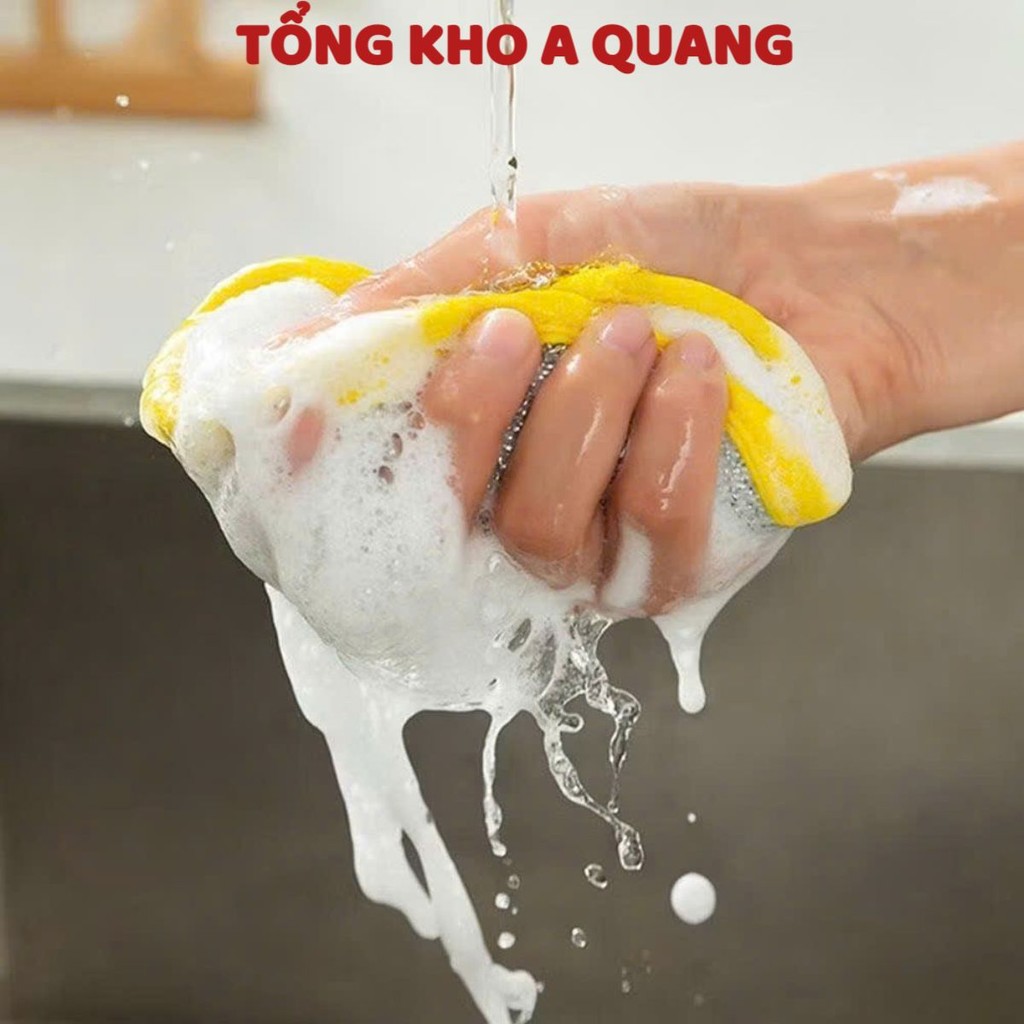 [COMBO 10] MIẾNG RỬA BÁT 2 MẶT, Miếng Bọt Biển Rửa Chén 2 Mặt Vải Lưới Tạo Bọt Rửa Bát Cọ Nồi Đa Năng Hàng Nội Địa.