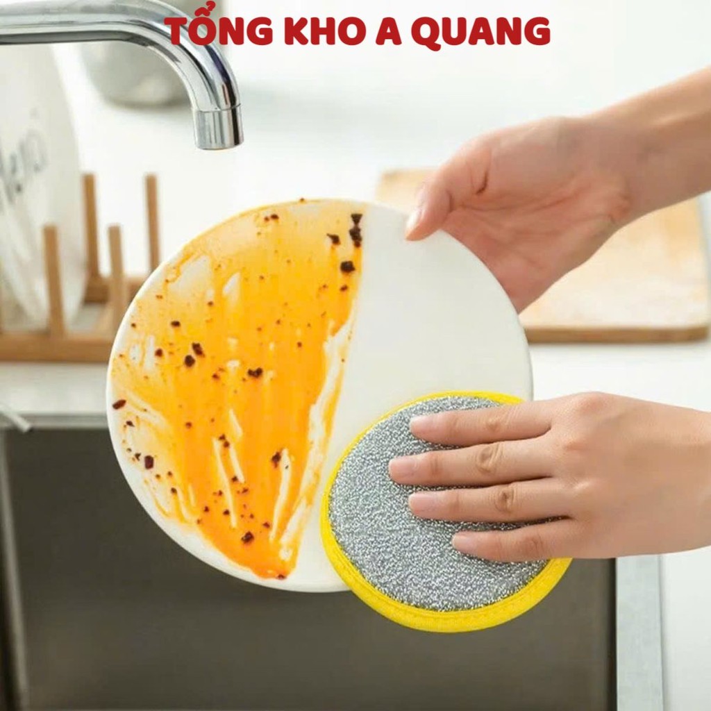 [COMBO 10] MIẾNG RỬA BÁT 2 MẶT, Miếng Bọt Biển Rửa Chén 2 Mặt Vải Lưới Tạo Bọt Rửa Bát Cọ Nồi Tiện Lợi Hàng Nội Địa.,