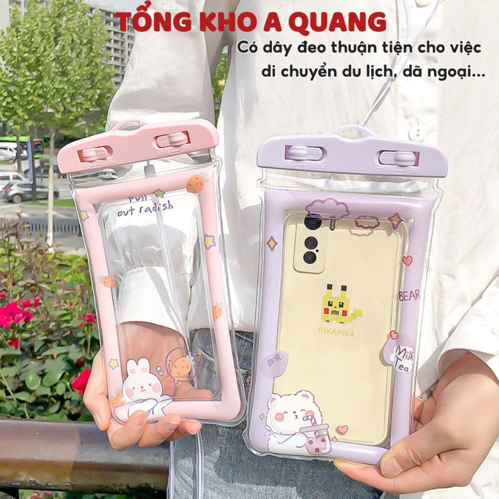 (COMBO 2) Túi Đựng Điện Thoại Chống Nước Có dây đeo tiện lợi phụ kiện du lịch dã ngoại tiện ích