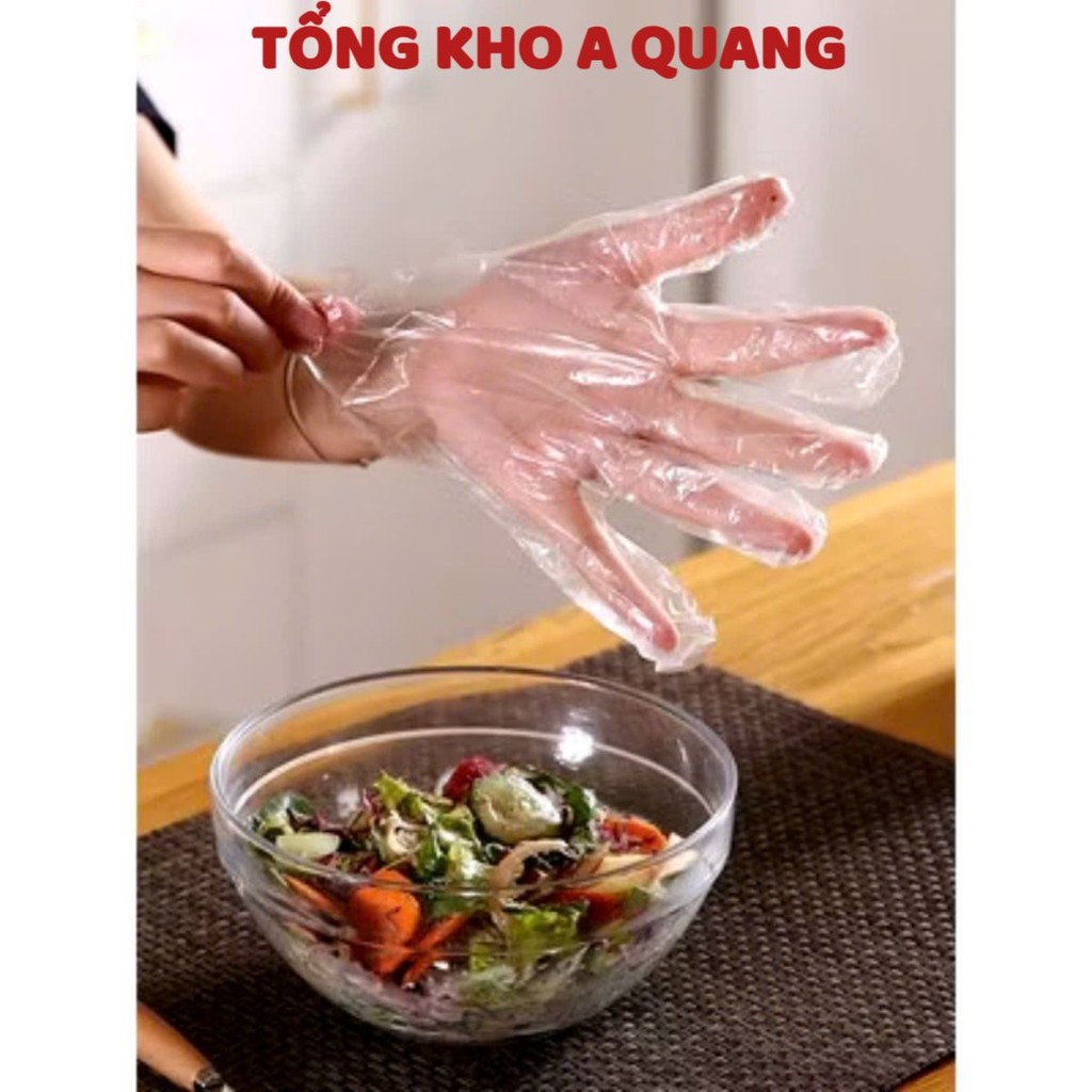 [COMBO 10] TÚI 100 GĂNG TAY DÙNG 1 LẦN, Hộp 100 Găng Tay Nilong Dùng 1 Lần Mỏng Chế Biến Thực Phẩm, Vệ Sinh
