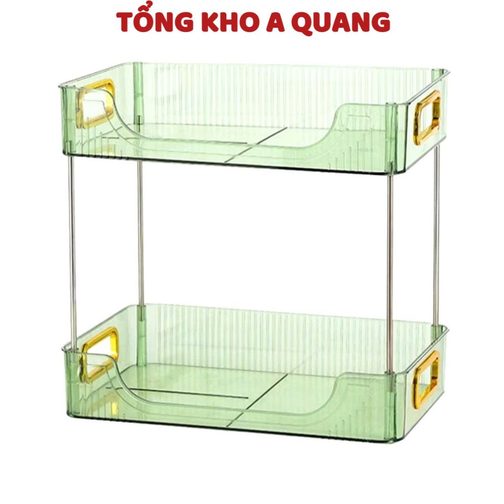 Kệ để đồ chữ nhật trong suốt 2 tâng nhựa việt nhật cao cấp - KỆ ĐỂ ĐỒ MIKA 2 TẦNG: KEDEDO56