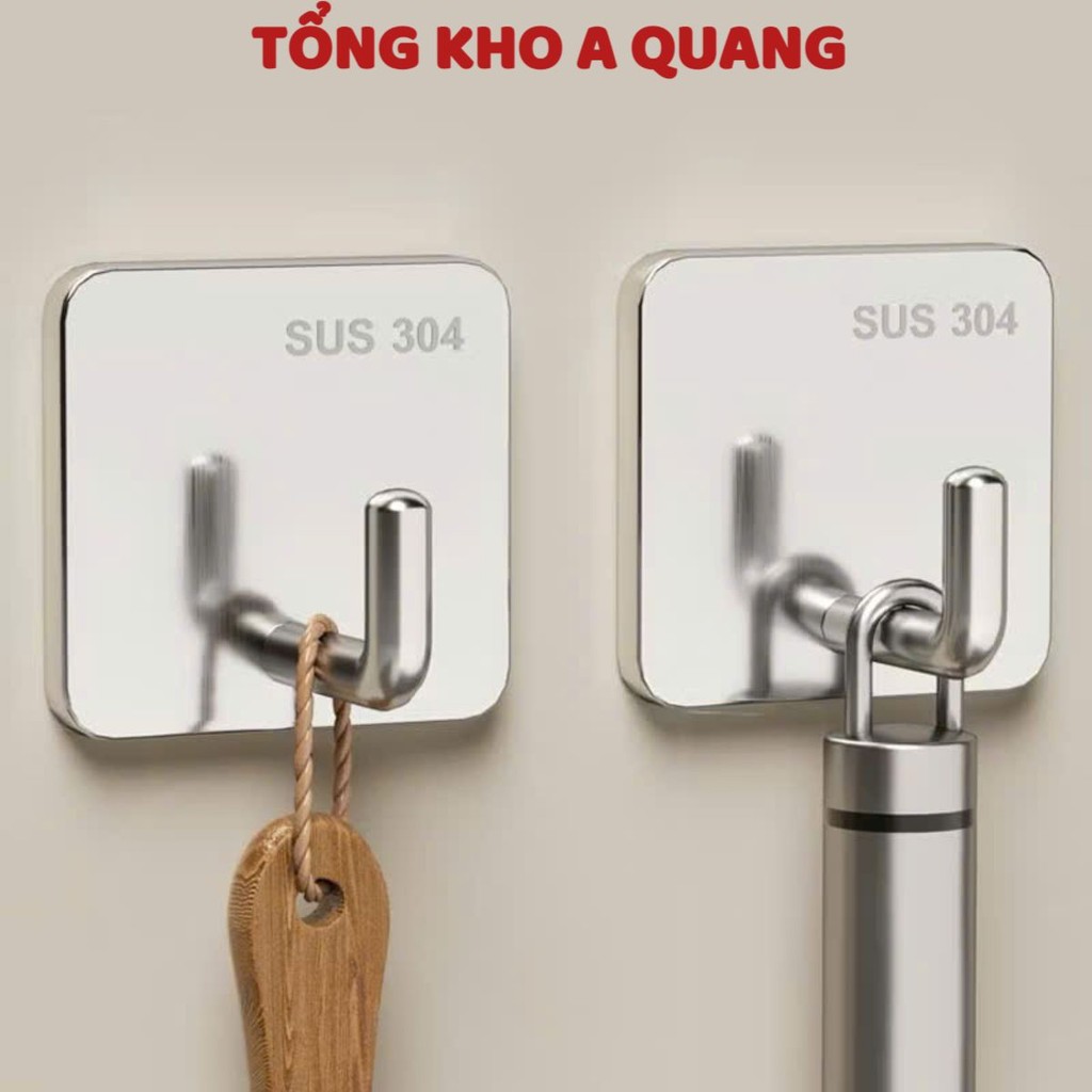 [COMBO 10] MÓC INOX DÁN TƯỜNG SỐ 7 - Móc dán tường inox 304 nhỏ gọn chịu lực, móc dán treo đồ số 7 trang trí nhà cửa