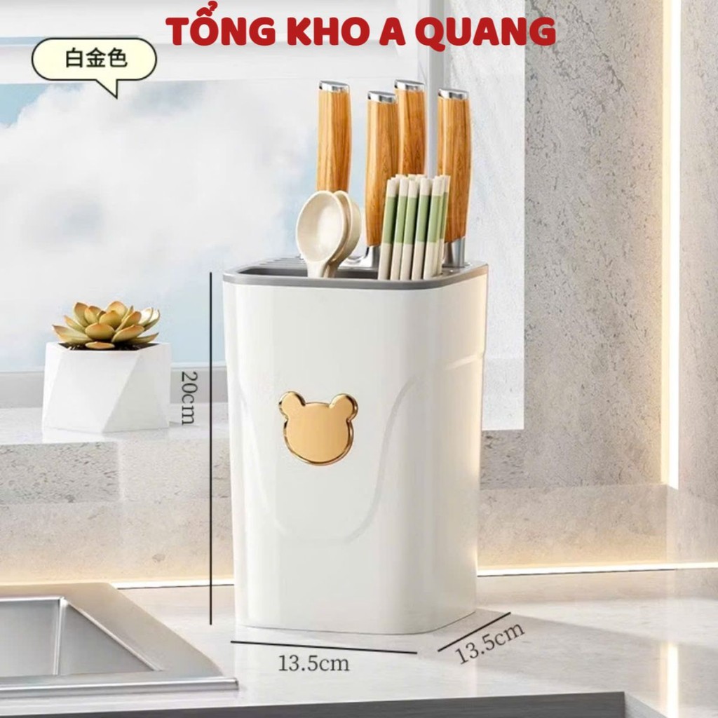 HỘP ĐỰNG DAO ĐŨA THÌA , Hộp Đựng Dao Muỗng Đũa Hình Gấu, Kệ Đựng Đồ Dùng Nhà Bếp Đa Năng có tháo dời - HOPDUNGDAO32