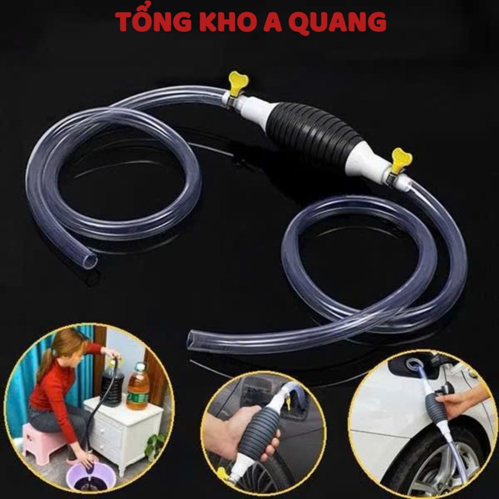 Dụng cụ bơm hút rượu xăng dầu chất lỏng bóp tay , hút chất lỏng, BƠM HÚT CHẤT LỎNG BÓP TAY KÈM DÂY 1M: BOMHUTCHATLONG