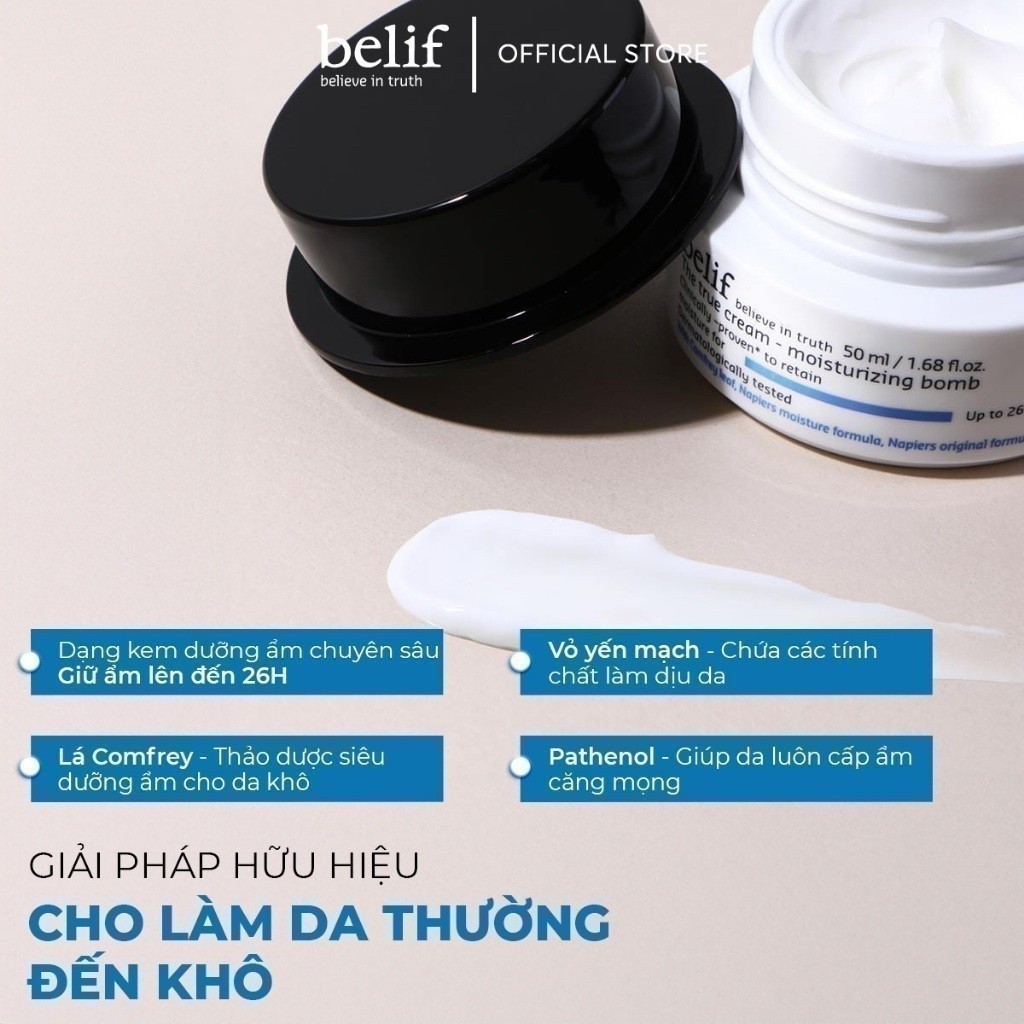 Kem dưỡng ẩm suốt 48 giờ belif The True Cream Moisturizing Bomb 50ml |  Shopee Việt Nam
