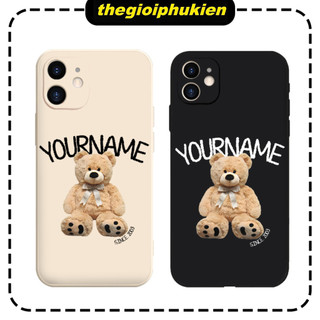 Ốp lưng iphone in tên và năm sinh theo yêu cầu Leno teddy bear 6/7/8/plus/x/xr/xs/11/12/13/14/15/16/pro max - yc196