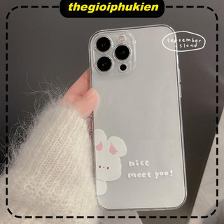 Ốp lưng iphone trong suốt cạnh vuông Thỏ trắng nice cho ip 6/8/7/plus/x/xr/xsmax/11/12/13/14/15/16/ pro max - u3010a