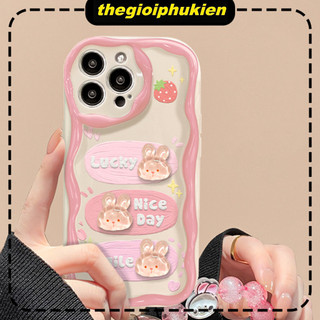 Ốp lưng iphone cạnh sóng nổi Thỏ hồng lucky dành cho ip 6/7/8/plus/x/xr/xs/11/12/13/14/15/16/pro max - xx1033