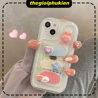 Ốp lưng iphone trong suốt chống sốc rabbit happy cute dành cho ip 6/6s/7/8 plus/x/xs/xr/11/12/13/14/15/16 pro max xx1055