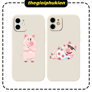 Ốp Điện Thoại Nhựa Dẻo cặp đôi heo cute Cho iPhone 11/12/13/14/15/16 Promax 6/7/8 Plus/ X / XR / Xs Max - e6799