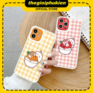 Ốp iphone - Ốp lưng iphone cạnh vuông bảo vệ camera hình thỏ trắng dành cho ip 6 đến 16promax - ng322