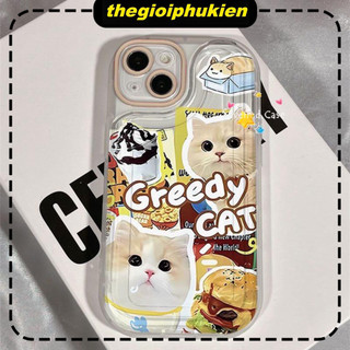 Ốp lưng iphone trong suốt chống sốc Greedy cat 6/6s/7/8 plus/x/xs/xr/11/12/13/14/15/16/ pro max - xb3007