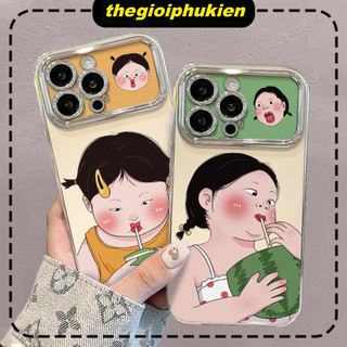 Ốp lưng iphone khung camera mạ kim Girl chubby cute dành cho ip 6/7/8/plus/x/xr/xs/11/12/13/14/15/pro max - xx2208