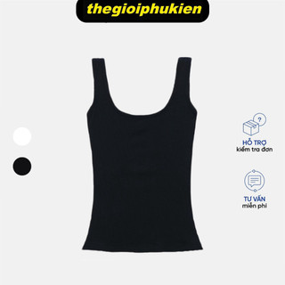 Áo thun ba lỗ tanktop trơn Basic khoét cổ chất vải cotton co giãn thoải mái mát mẻ - bt196