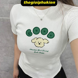 Áo thun babytee Cute puppy ôm body chất thun con giãn 4 chiều ngắn tay cổ tròn tôn dáng - ba2004