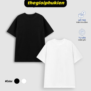 (Có size trẻ em) Áo phông nam nữ unisex form vừa màu trơn basic, áo thun tay ngắn cổ tròn cotton mềm mát - ta/tb196
