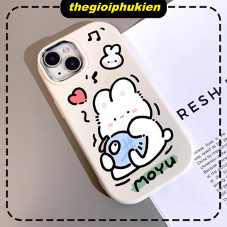 Ốp lưng iphone mềm chống sốc camera mạ kim Thỏ ôm cá dành cho ip 6/7/8/plus/x/xr/xs/11/12/13/14/15/pro max - gb2003