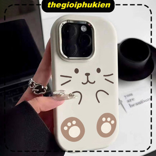 Ốp lưng iphone mềm chống sốc camera mạ kim Mặt mèo đáng yêu ip 6/7/8/plus/x/xr/xs/11/12/13/14/15/pro max - gb2026