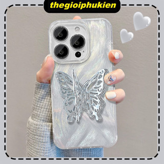 Ốp lưng iphone trong suốt họa tiết lông vũ giá đỡ butterfly 6/7/8/plus/x/xr/xs/11/12/13/14/15/pro max - xx2185